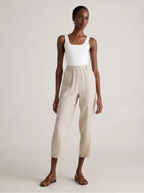 Quince Lightweight European Linen Pants Flax Color Sz Small